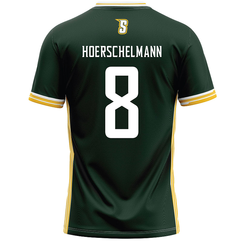 Siena - NCAA Men's Lacrosse : Hans Hoerschelmann - Green Lacrosse Jersey -1