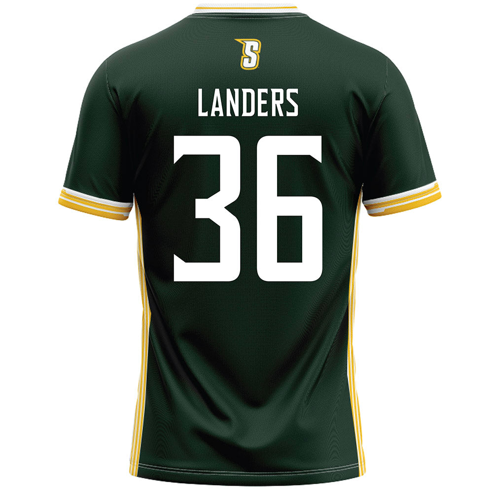 Siena - NCAA Men's Lacrosse : Christopher Landers - Green Lacrosse Jersey -1