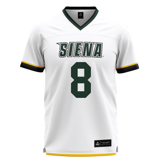 Siena - NCAA Men's Lacrosse : Hans Hoerschelmann - White Lacrosse Jersey-0
