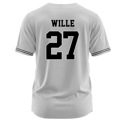 Davidson - NCAA Baseball : Tyler Wille - Grey Jersey-1