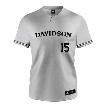Davidson - NCAA Baseball : Isaac Fix - Grey Jersey-0