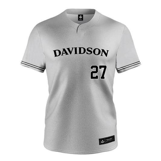 Davidson - NCAA Baseball : Tyler Wille - Grey Jersey-0