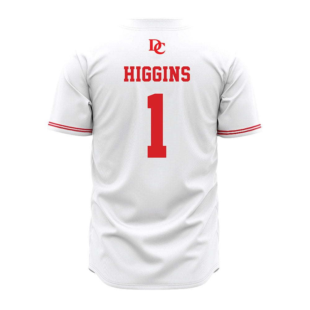 Davidson - NCAA Baseball : Justin Higgins - White Jersey