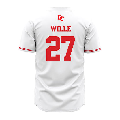 Davidson - NCAA Baseball : Tyler Wille - White Jersey-1
