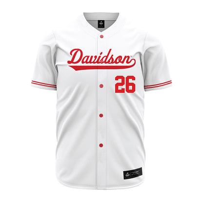Davidson - NCAA Baseball : Will Papciak - White Jersey