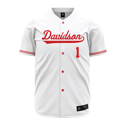 Davidson - NCAA Baseball : Justin Higgins - White Jersey