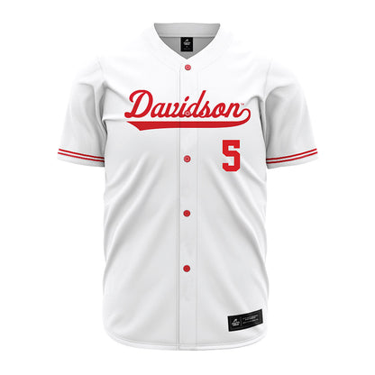 Davidson - NCAA Baseball : Noah Jouras - White Jersey