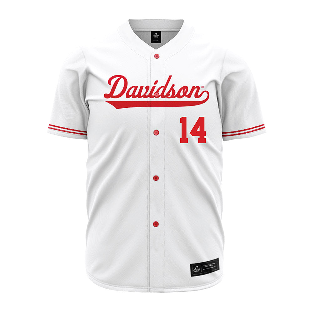 Davidson - NCAA Baseball : Brycen Champey - White Jersey