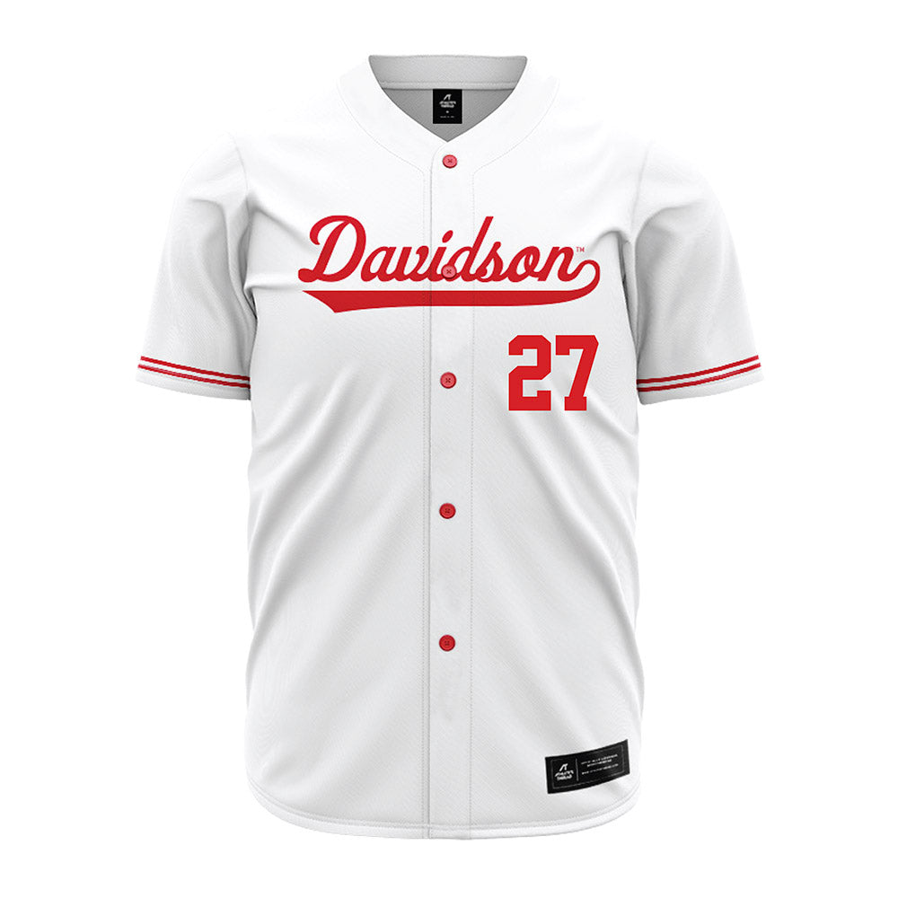 Davidson - NCAA Baseball : Tyler Wille - White Jersey-0