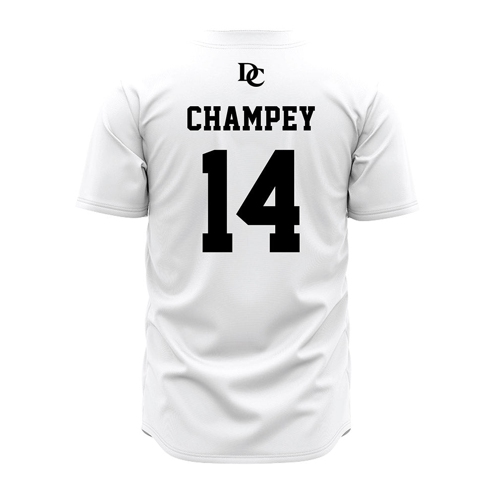 Davidson - NCAA Baseball : Brycen Champey - White Jersey