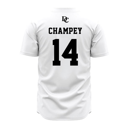 Davidson - NCAA Baseball : Brycen Champey - White Jersey