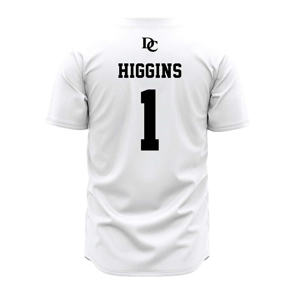 Davidson - NCAA Baseball : Justin Higgins - White Jersey