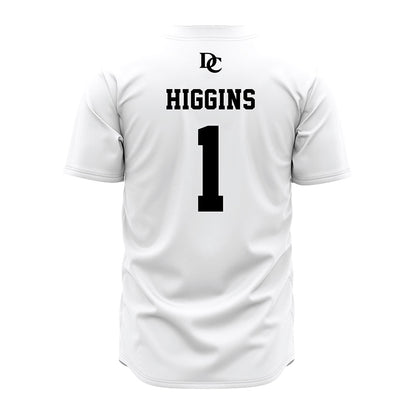 Davidson - NCAA Baseball : Justin Higgins - White Jersey