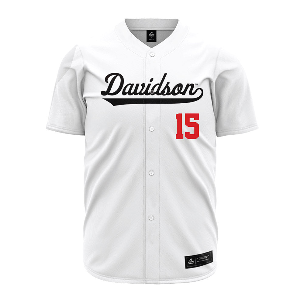 Davidson - NCAA Baseball : Isaac Fix - White Jersey-0