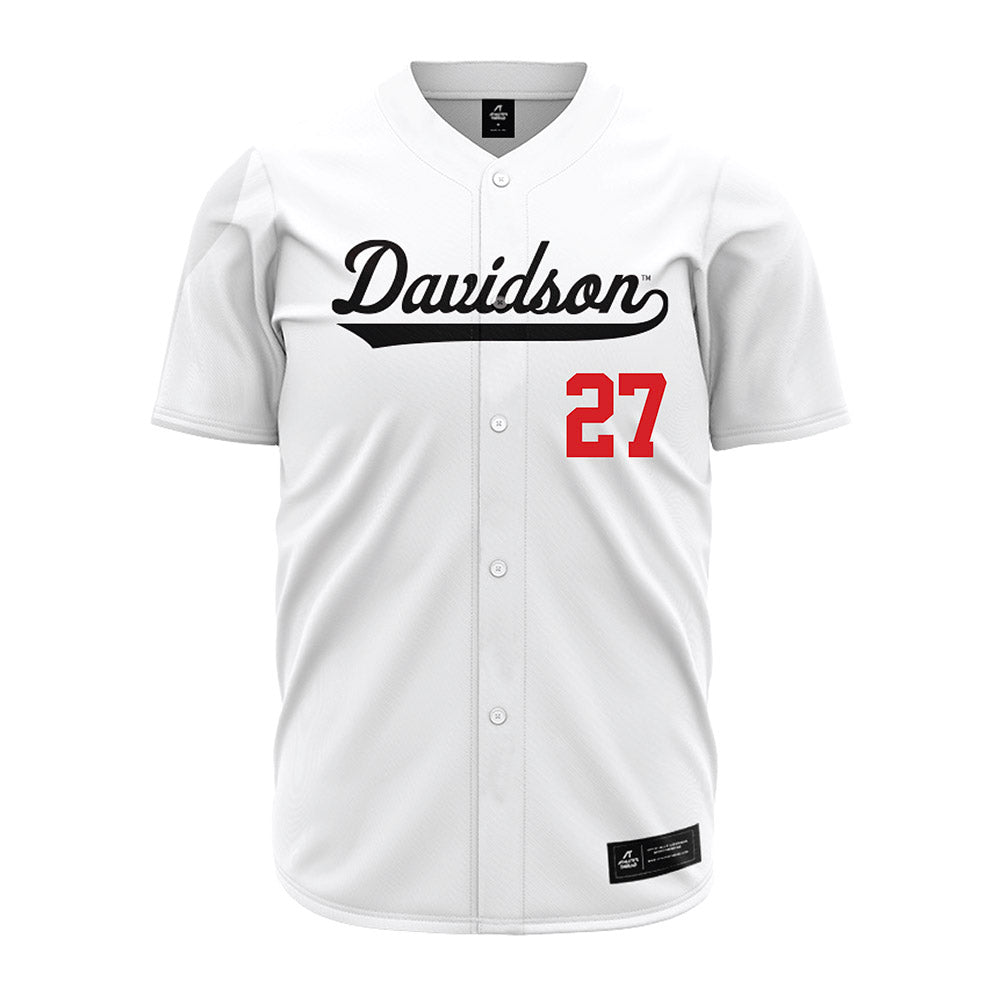 Davidson - NCAA Baseball : Tyler Wille - White Jersey-0