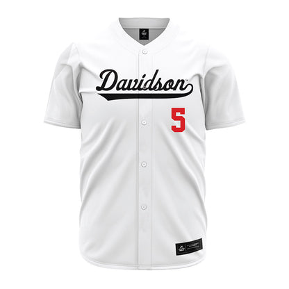 Davidson - NCAA Baseball : Noah Jouras - White Jersey