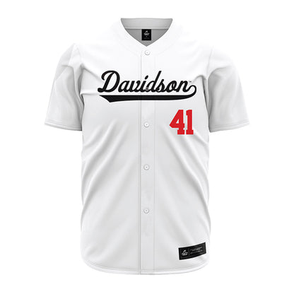 Davidson - NCAA Baseball : Hunter Anderson - White Jersey