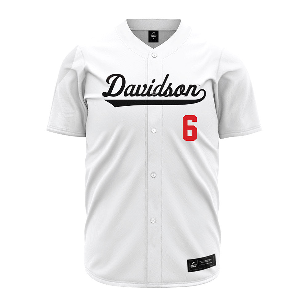 Davidson - NCAA Baseball : Aidan Rice - White Jersey