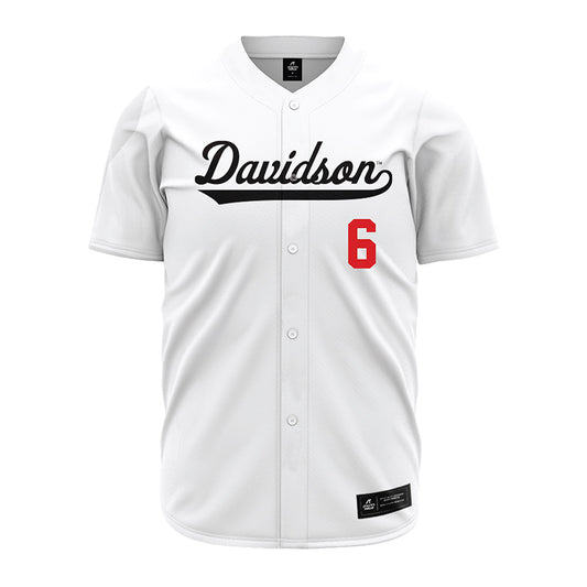 Davidson - NCAA Baseball : Aidan Rice - White Jersey