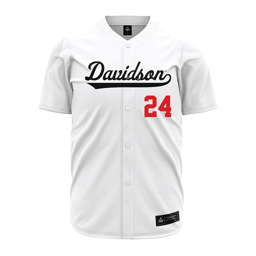 Davidson - NCAA Baseball : Adam Katz - White Jersey