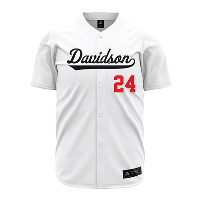 Davidson - NCAA Baseball : Adam Katz - White Jersey