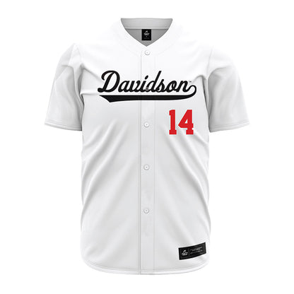Davidson - NCAA Baseball : Brycen Champey - White Jersey