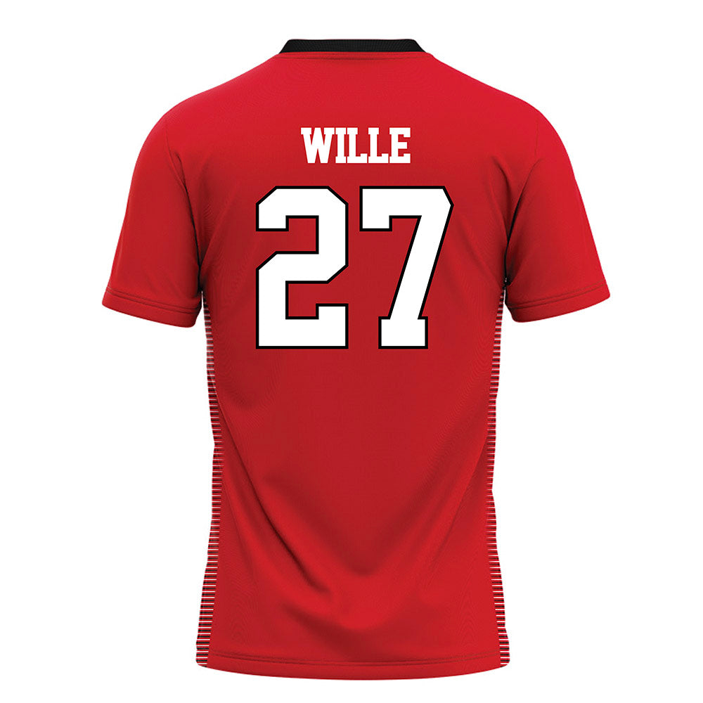 Davidson - NCAA Baseball : Tyler Wille - Red Jersey-1