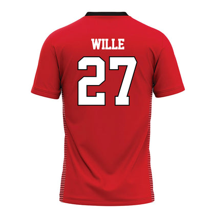 Davidson - NCAA Baseball : Tyler Wille - Red Jersey-1