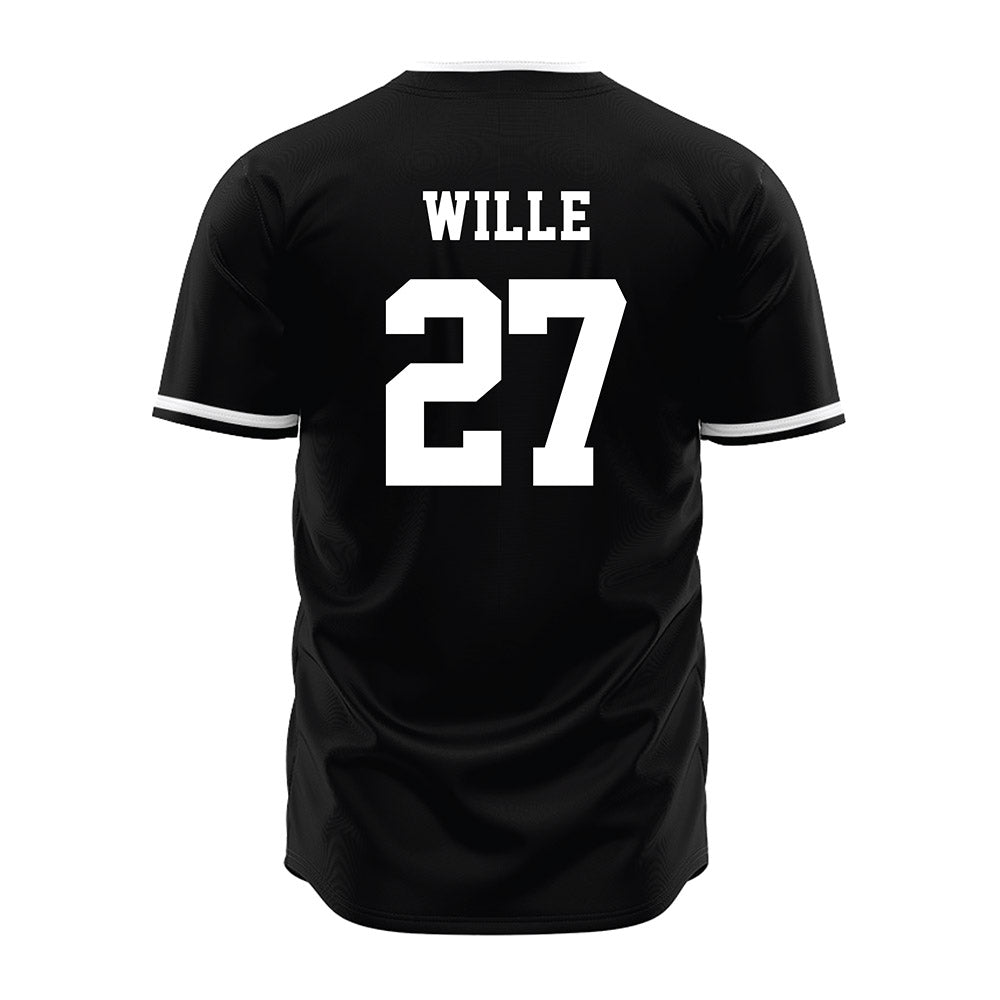 Davidson - NCAA Baseball : Tyler Wille - Black Jersey-1