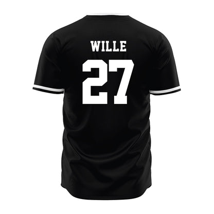 Davidson - NCAA Baseball : Tyler Wille - Black Jersey-1