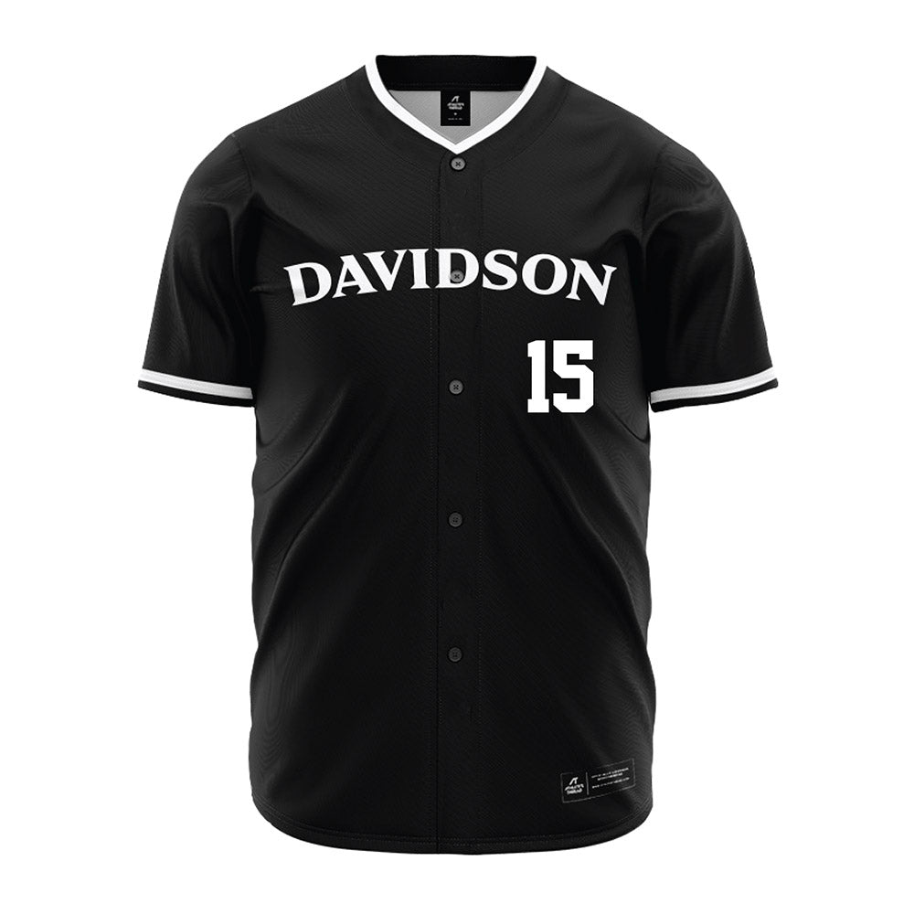 Davidson - NCAA Baseball : Isaac Fix - Black Jersey-0