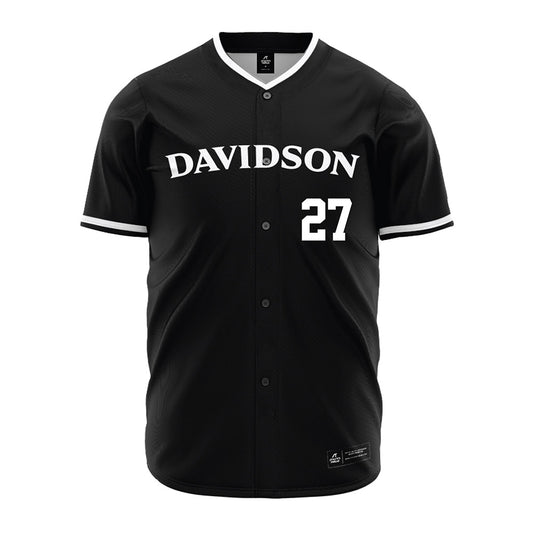 Davidson - NCAA Baseball : Tyler Wille - Black Jersey-0