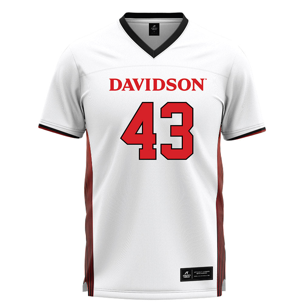 Davidson - NCAA Women's Lacrosse : Ella Fletcher - White Lacrosse Jersey -0