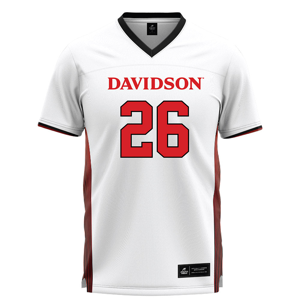 Davidson - NCAA Women's Lacrosse : Mali White - White Lacrosse Jersey