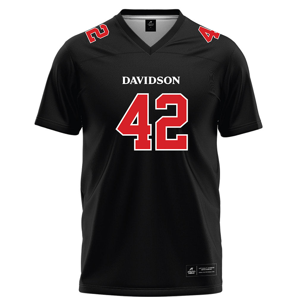 Davidson - NCAA Football : Dallas Brown - 2023 Black Football Jersey