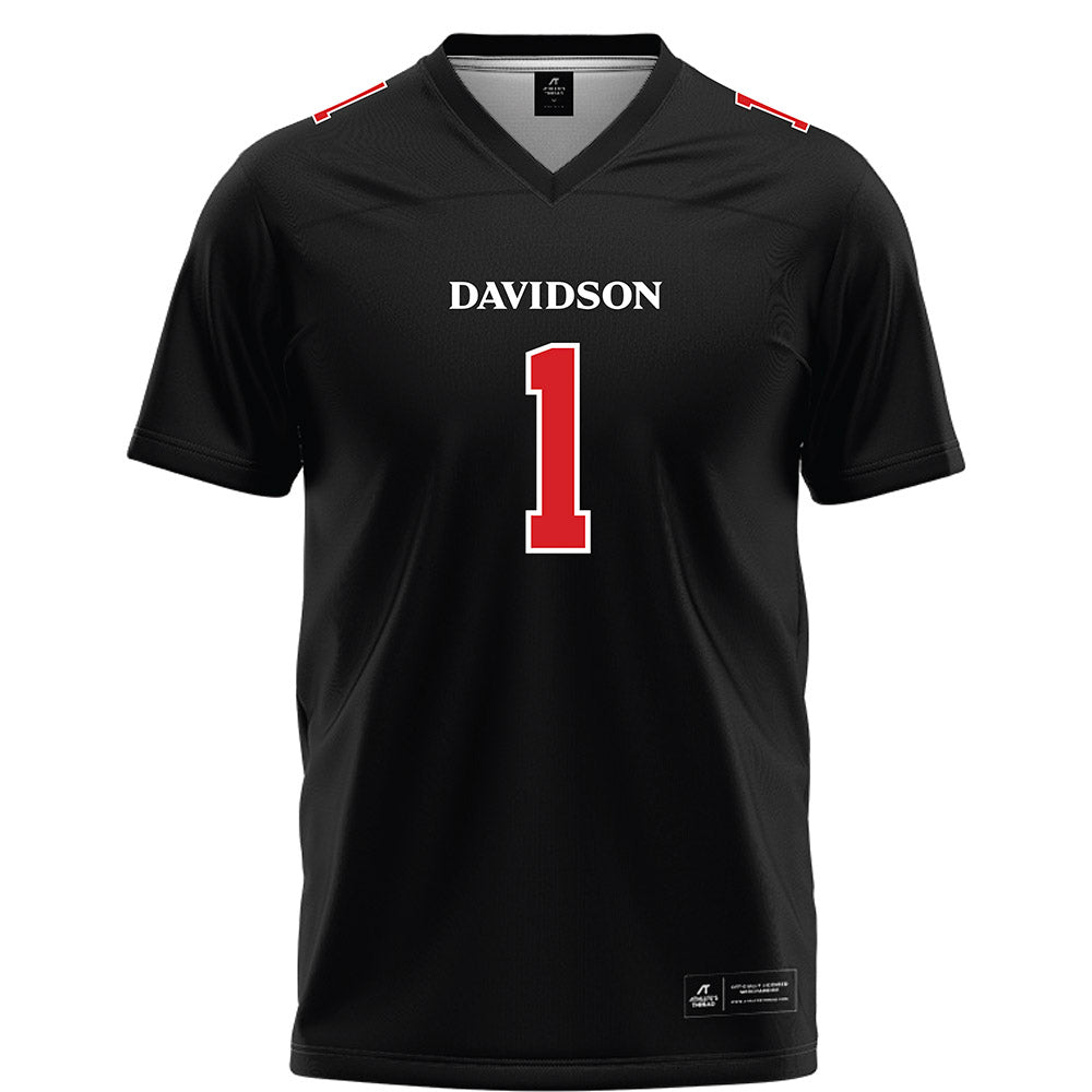 Davidson - NCAA Football : Dominic Njoku - 2023 Black Football Jersey