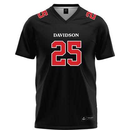 Davidson - NCAA Football : Aaron Carey - 2023 Black Football Jersey