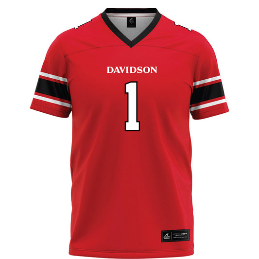 Davidson - NCAA Football : Dominic Njoku - Red Football Jersey