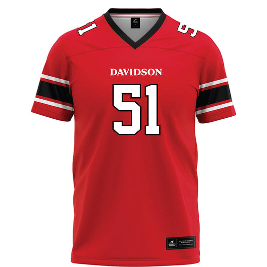 Davidson - NCAA Football : Tom Luther - 2023 Red Football Jersey