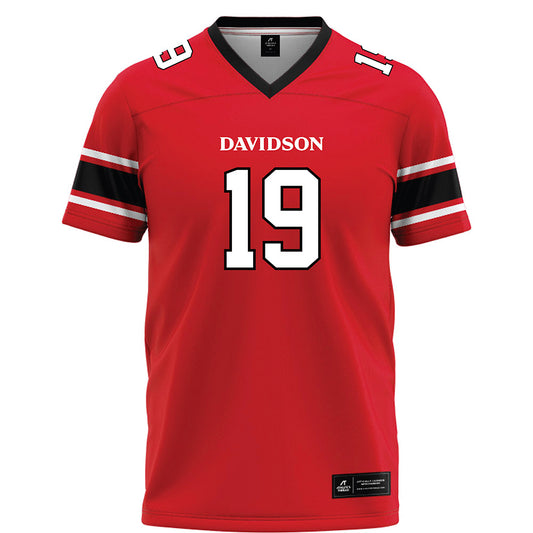 Davidson - NCAA Football : Landon Glezen - Red Football Jersey