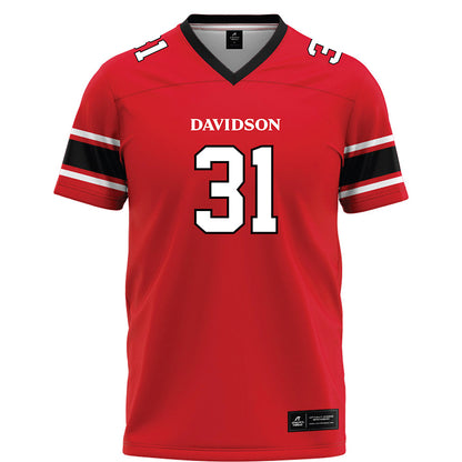 Davidson - NCAA Football : Michael Leonard - 2023 Red Football Jersey