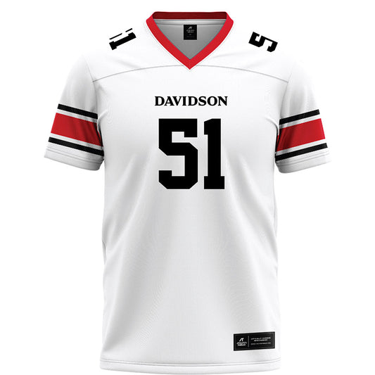 Davidson - NCAA Football : Tom Luther - 2023 White Football Jersey