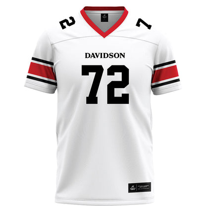 Davidson - NCAA Football : Liam Turner - 2023 White Football Jersey