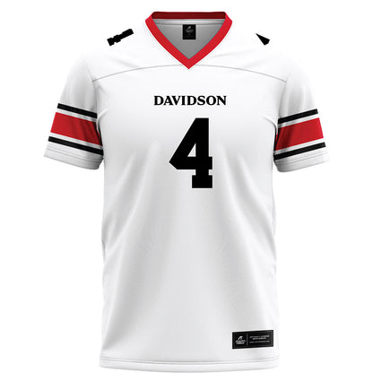 Davidson - NCAA Football : Tahir Henry - 2023 White Football Jersey