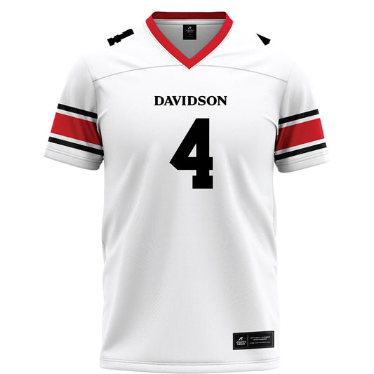 Davidson - NCAA Football : Tahir Henry - 2023 White Football Jersey