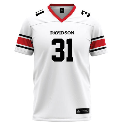 Davidson - NCAA Football : Michael Leonard - 2023 White Football Jersey