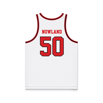 Davidson - NCAA Men's Basketball : John Nowland - White Basketball Jersey-1