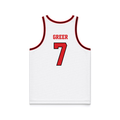 Davidson - NCAA Men's Basketball : RJ Greer - White Basketball Jersey-1