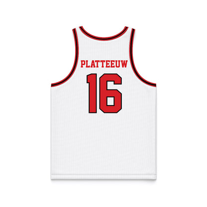Davidson - NCAA Men's Basketball : Ian Platteeuw - White Basketball Jersey-1