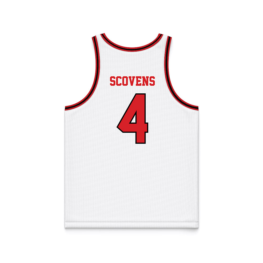 Davidson - NCAA Men's Basketball : Josh Scovens - White Basketball Jersey-1